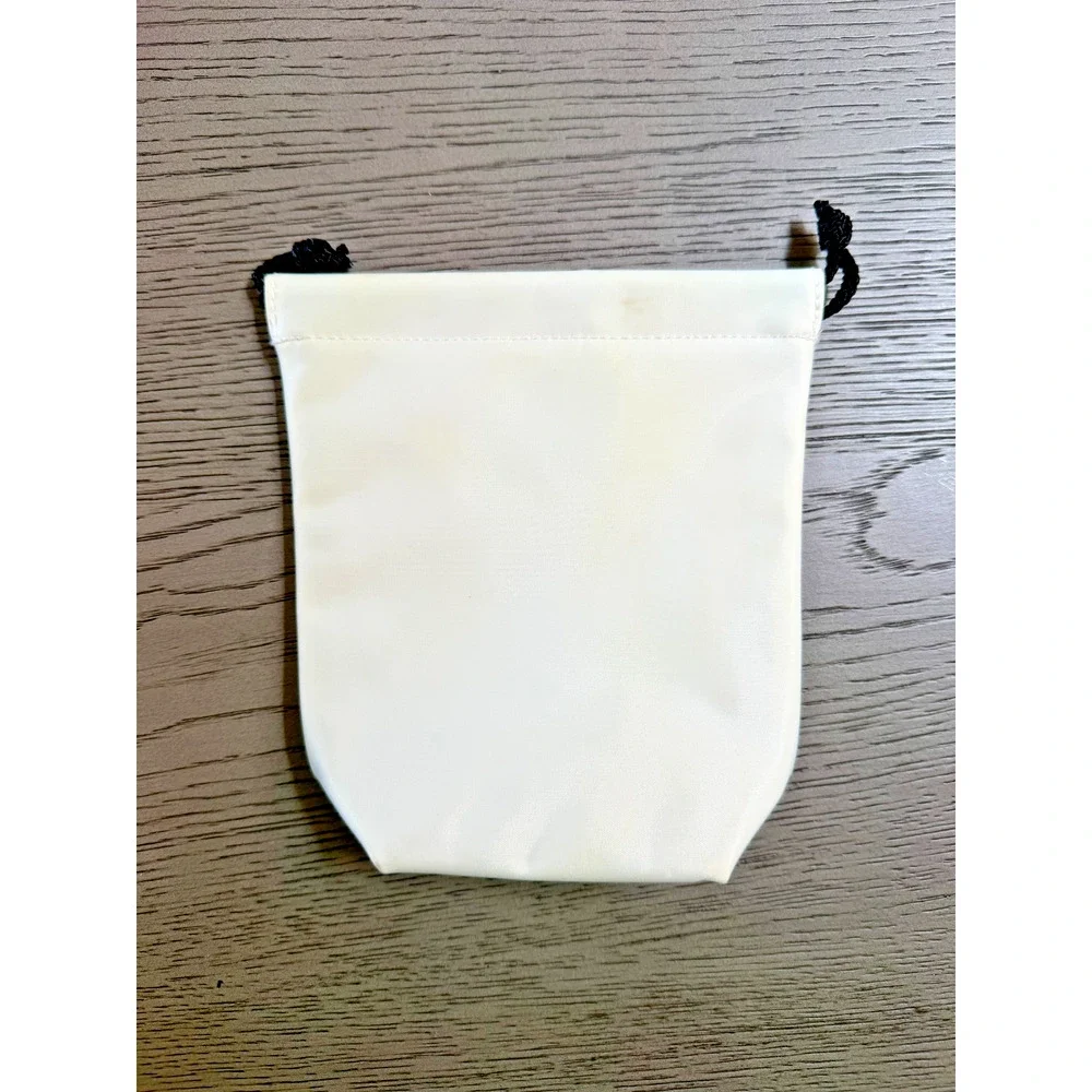 CHANEL Beauté White Drawstring Cosmetic Pouch Dust Bag 7” Beauty GWP